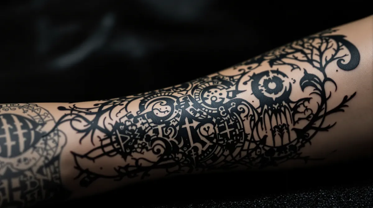 Blackwork dark tattoo